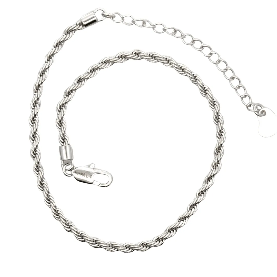 Silver Rope Anklet