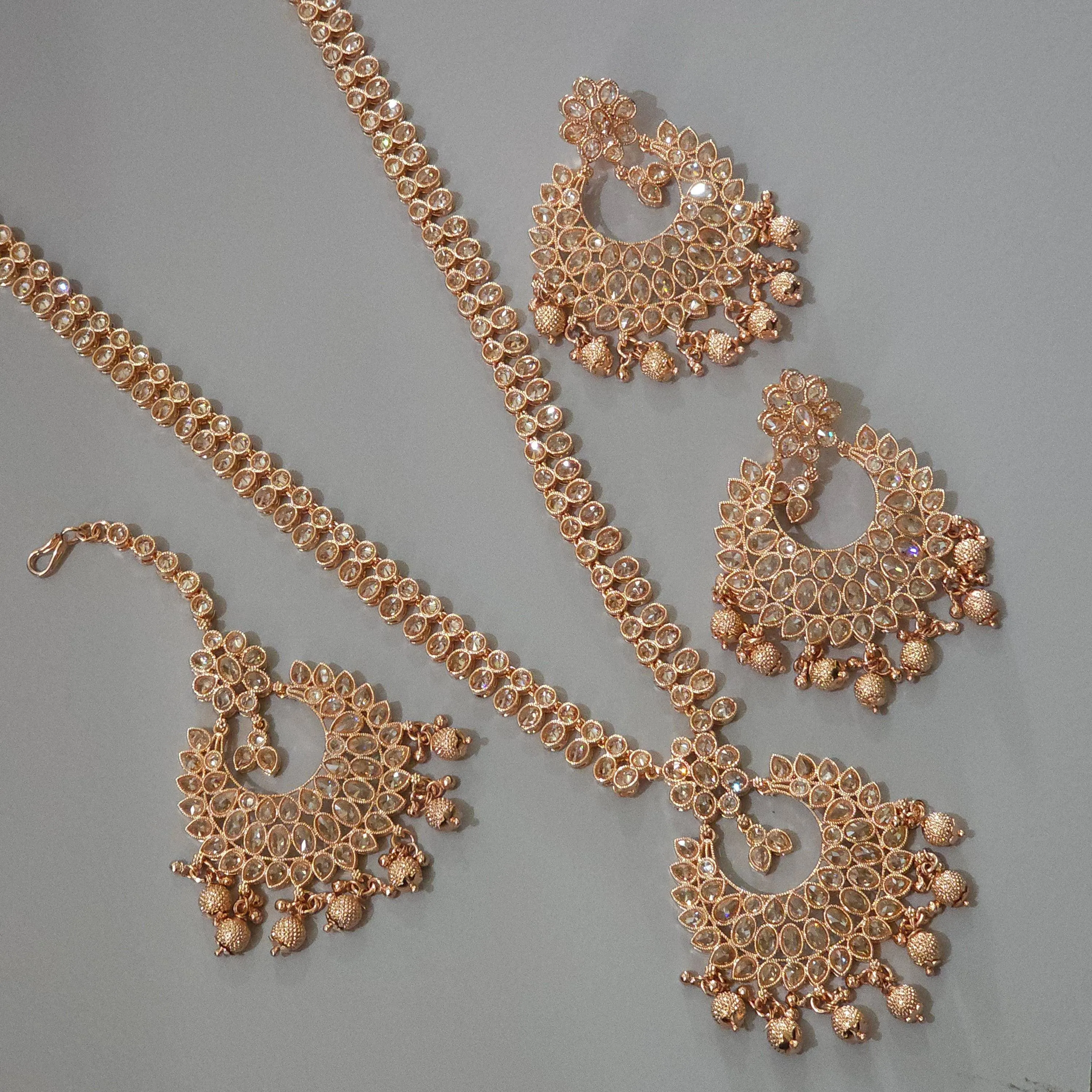 Sonia Polki Rani Haar Set - Rose Gold