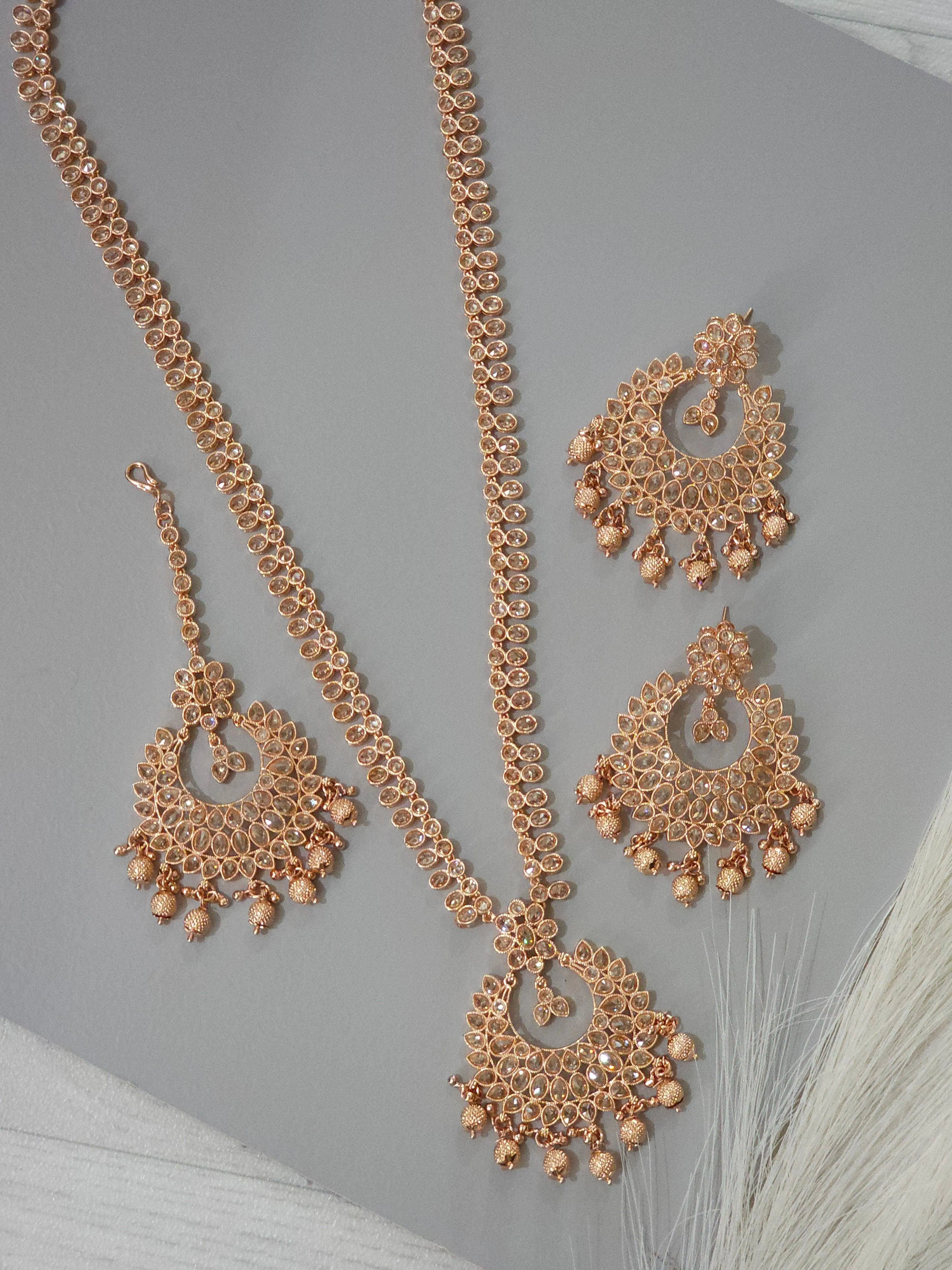 Sonia Polki Rani Haar Set - Rose Gold