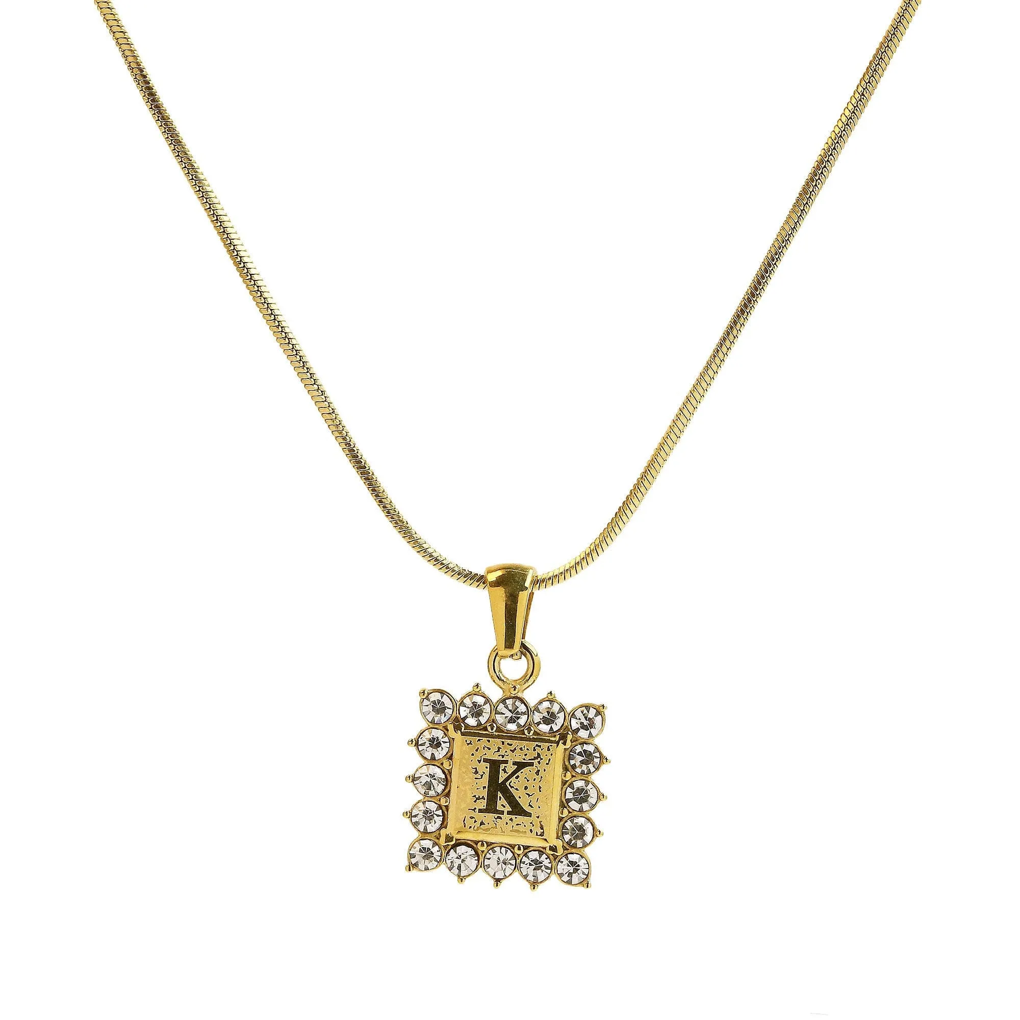 Square Gold Filled Initial Necklace