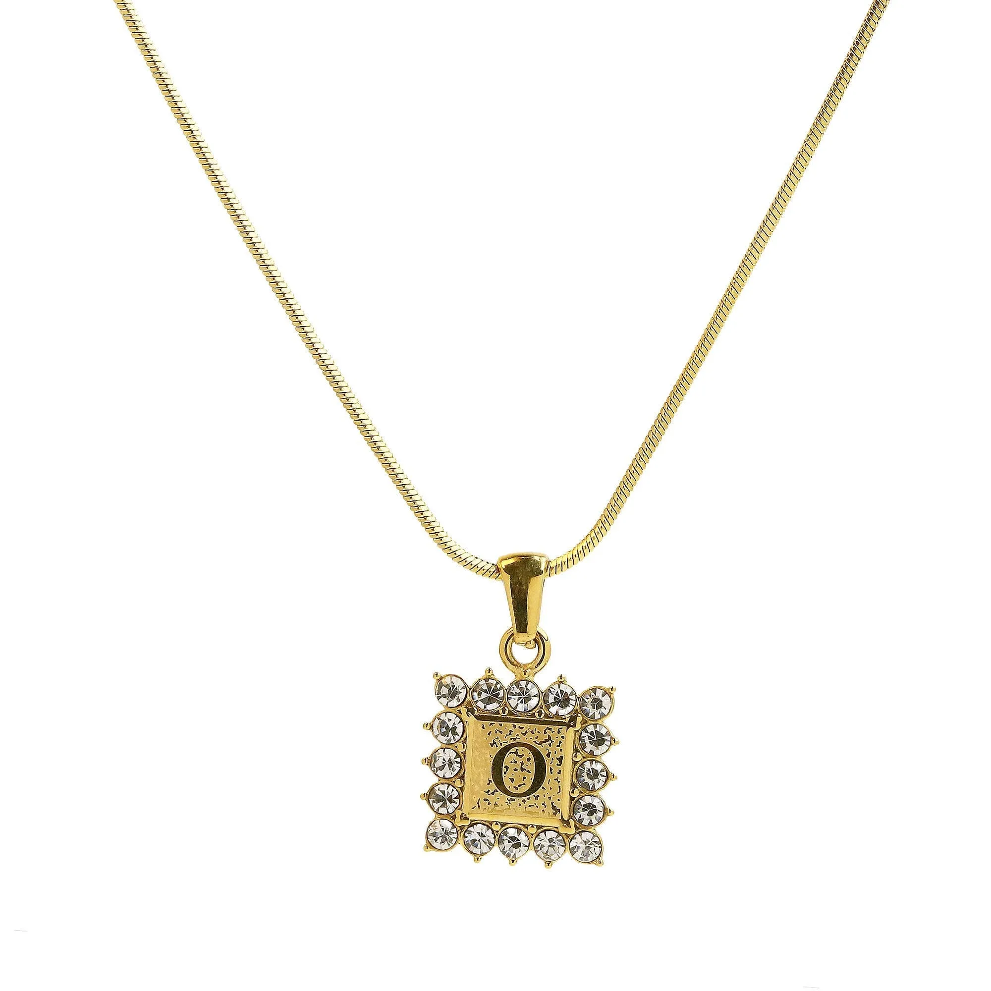 Square Gold Filled Initial Necklace