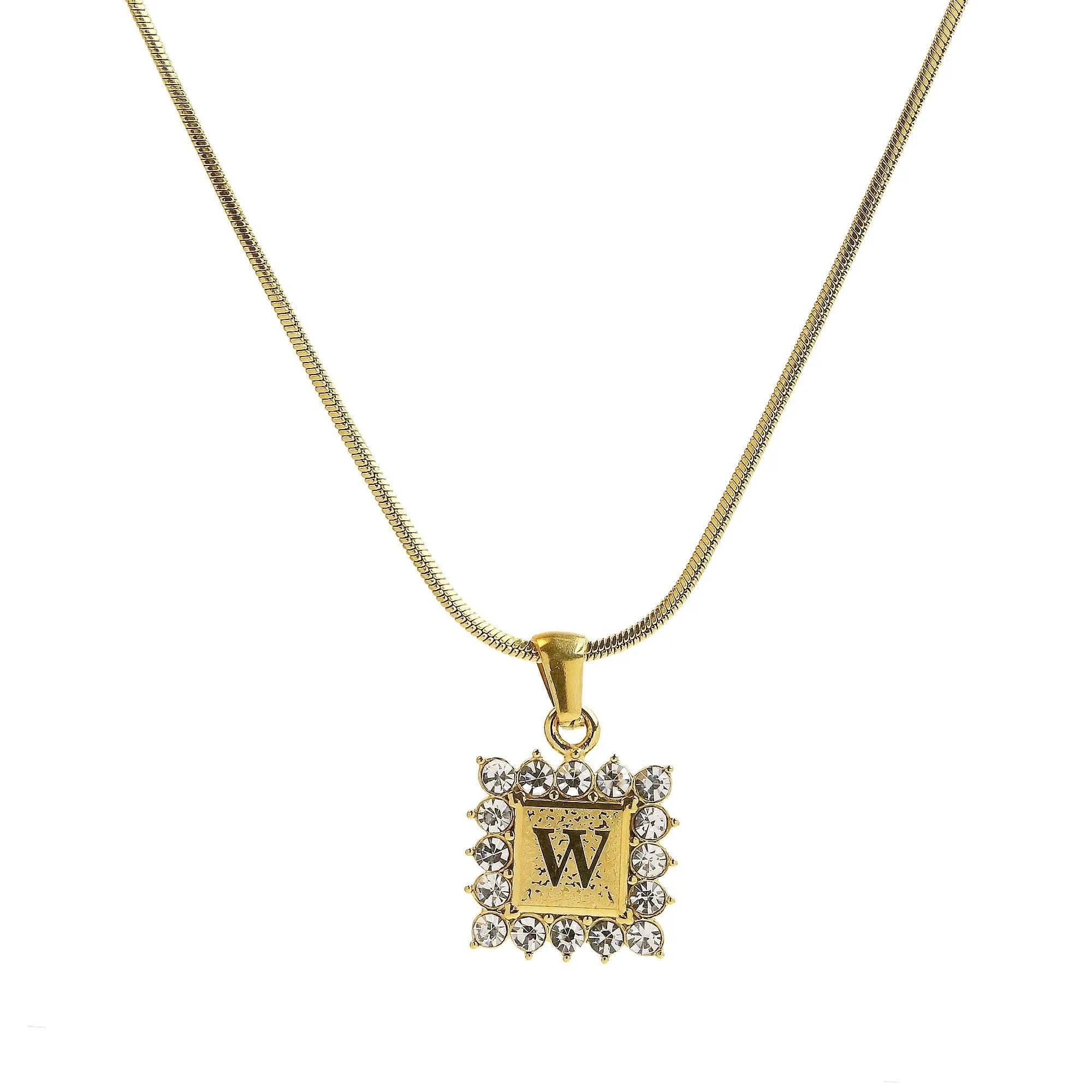 Square Gold Filled Initial Necklace