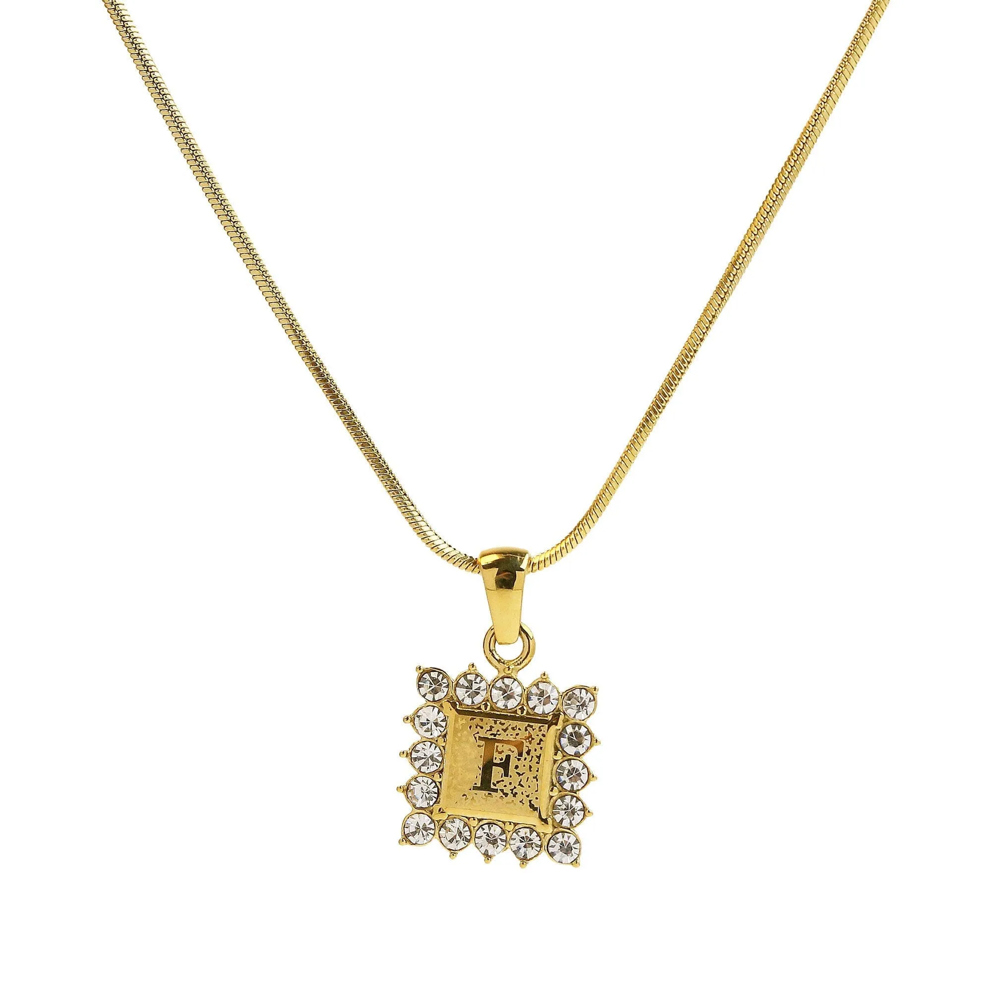 Square Gold Filled Initial Necklace