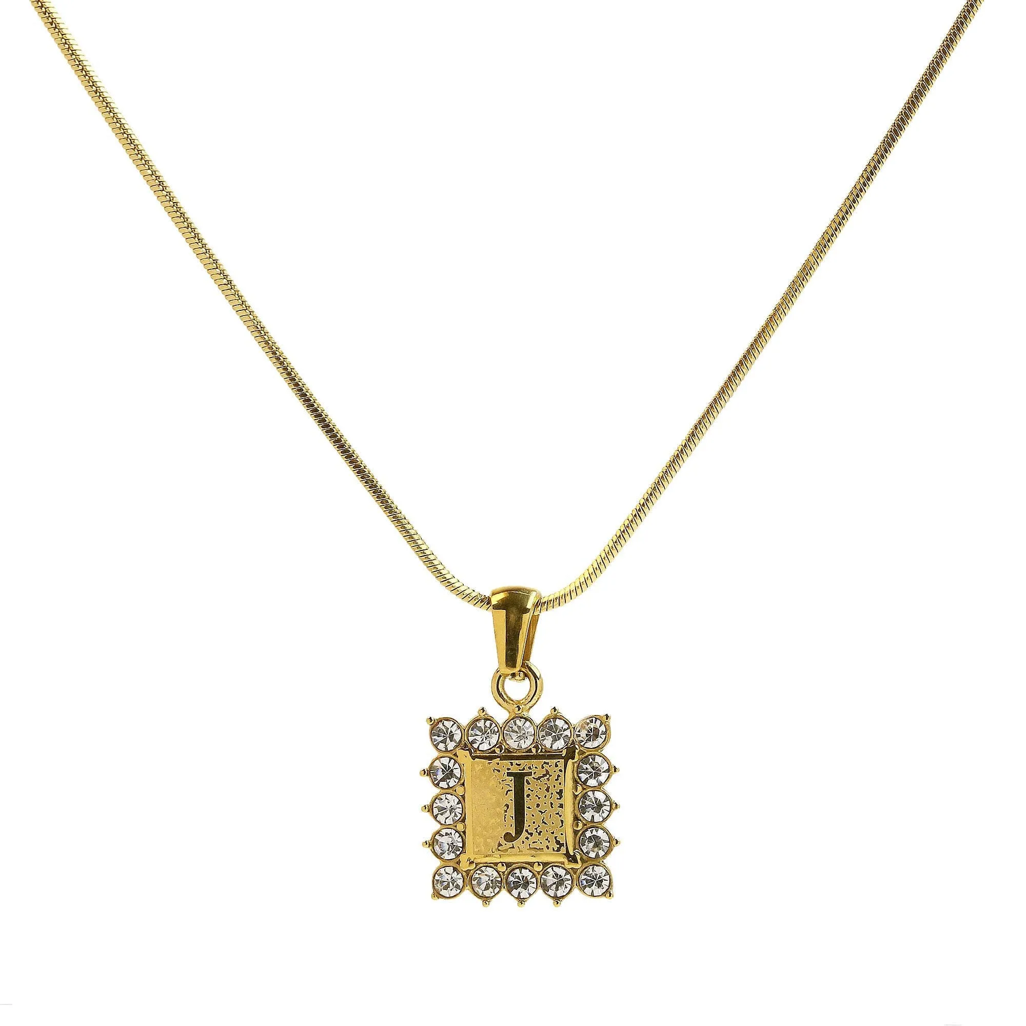 Square Gold Filled Initial Necklace