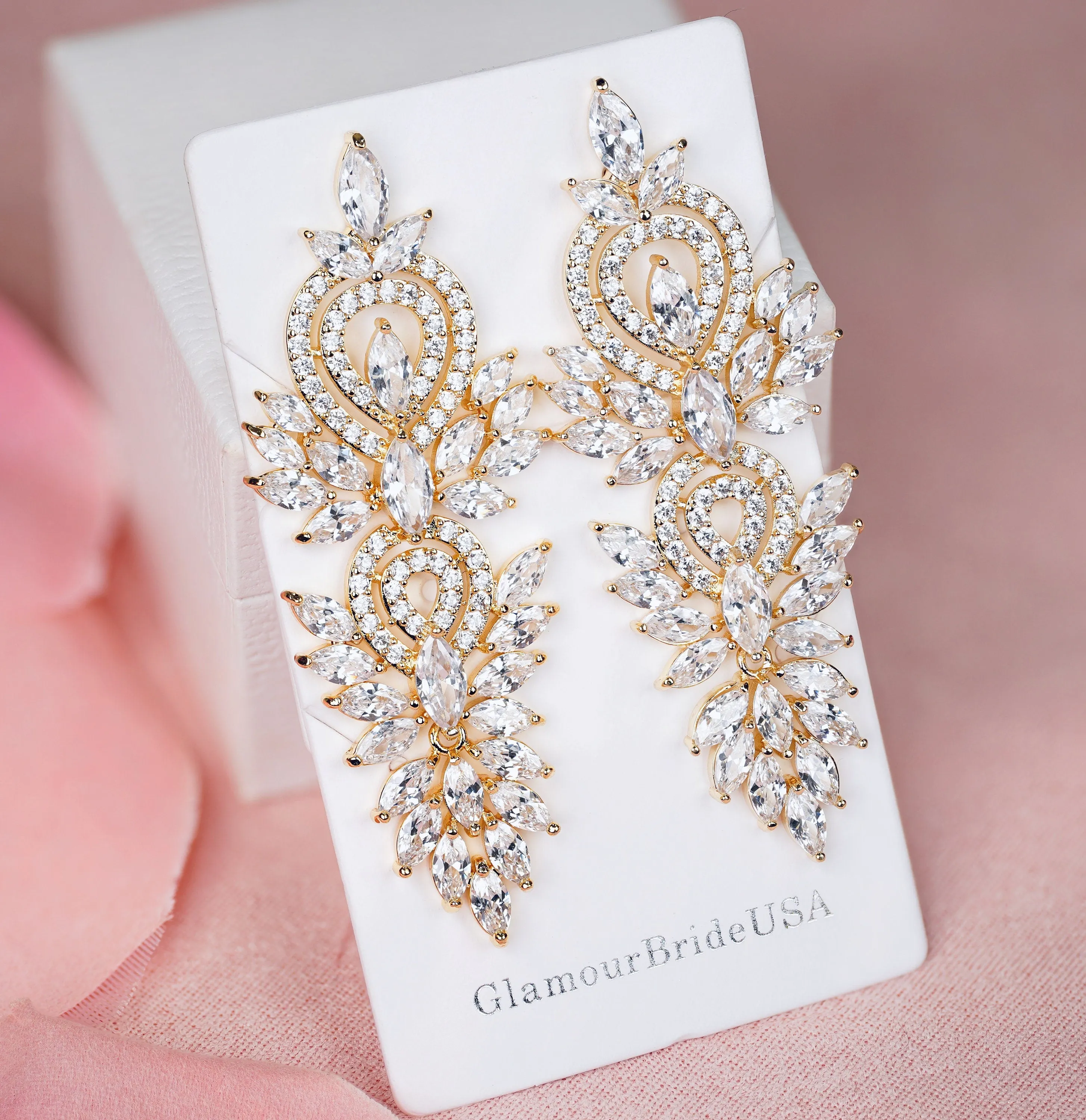 Statement Crystal Earrings - Sara