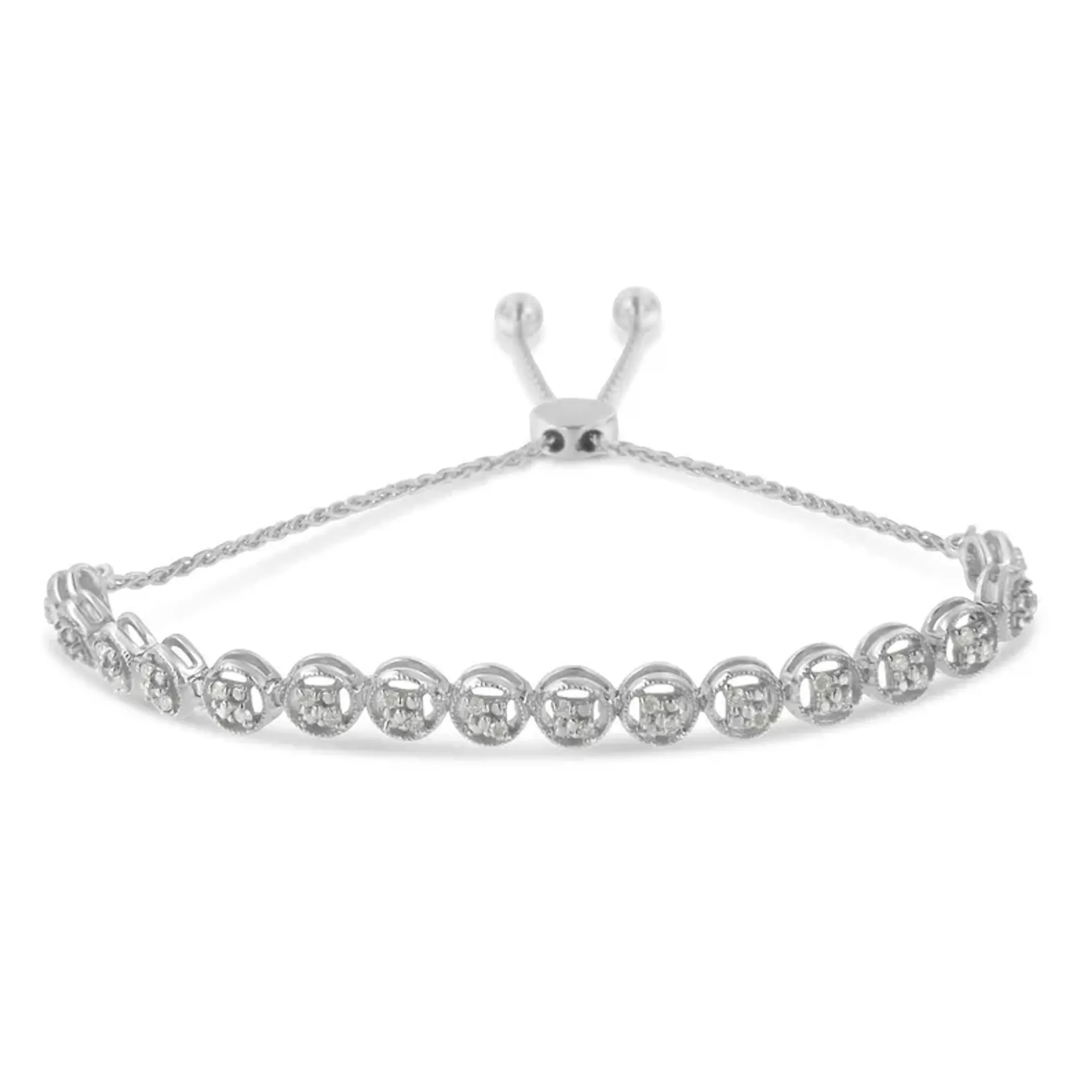 Sterling Silver Diamond Bolo Bracelet (0.25 cttw, I-J Color, I3 Clarity)