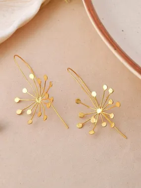 Sun Burst Long Hook Earring