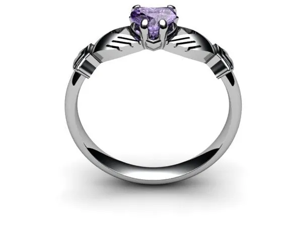 TANZANITE PLATINUM Claddagh Ring