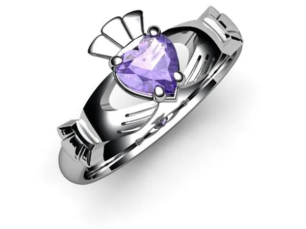 TANZANITE PLATINUM Claddagh Ring