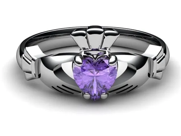 TANZANITE PLATINUM Claddagh Ring