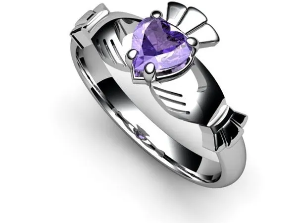 TANZANITE PLATINUM Claddagh Ring