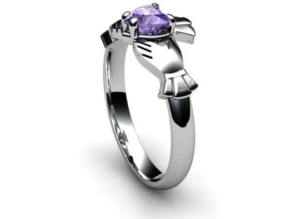 TANZANITE PLATINUM Claddagh Ring