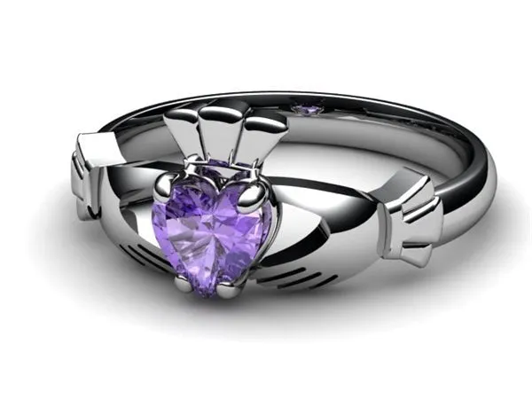 TANZANITE PLATINUM Claddagh Ring