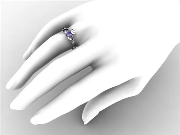 TANZANITE PLATINUM Claddagh Ring