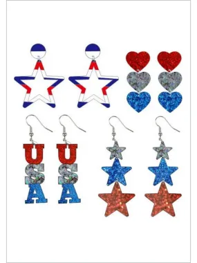 Team America Patriotic Acrylic Earrings