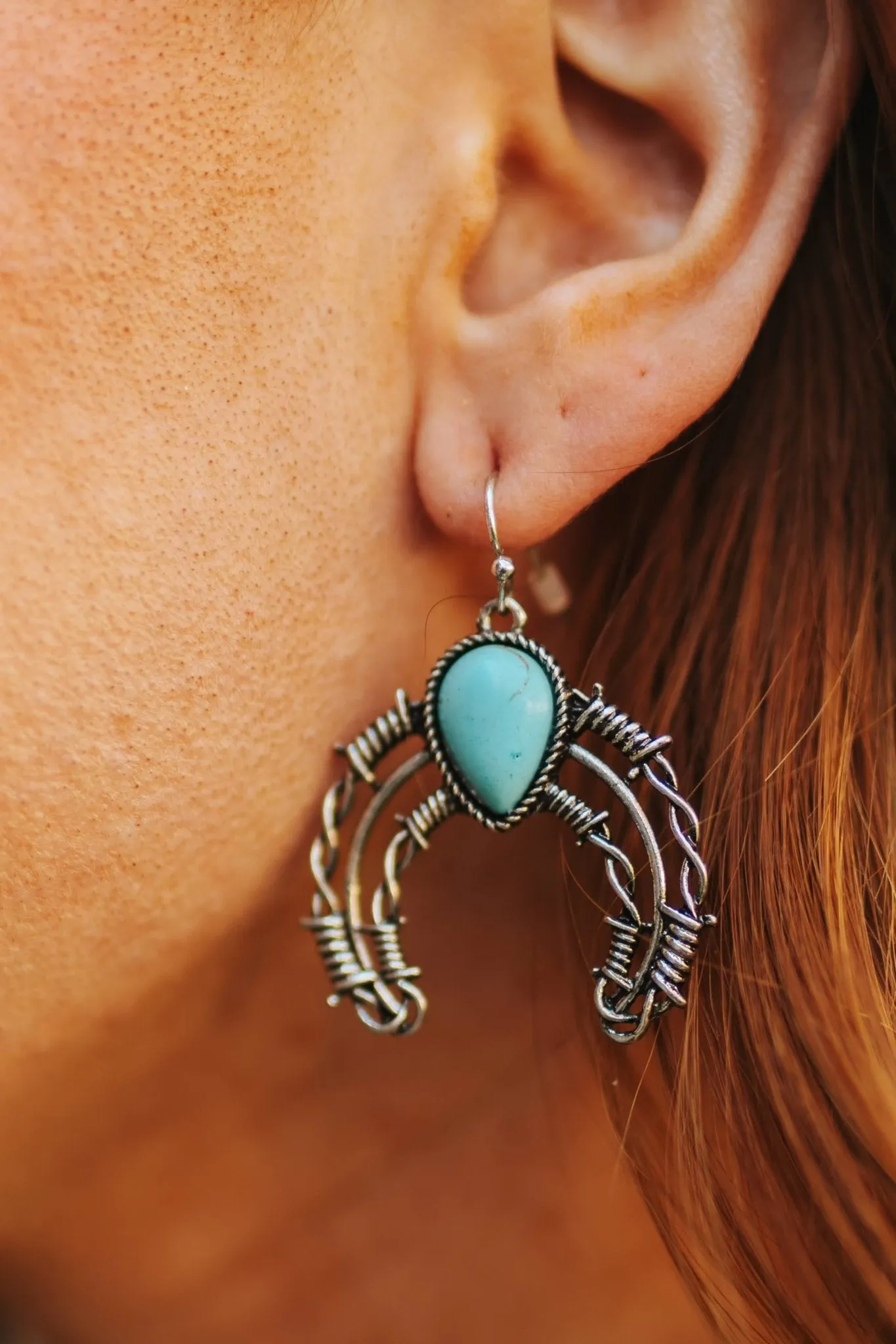 Turquoise Naja Barbed Wire Earrings