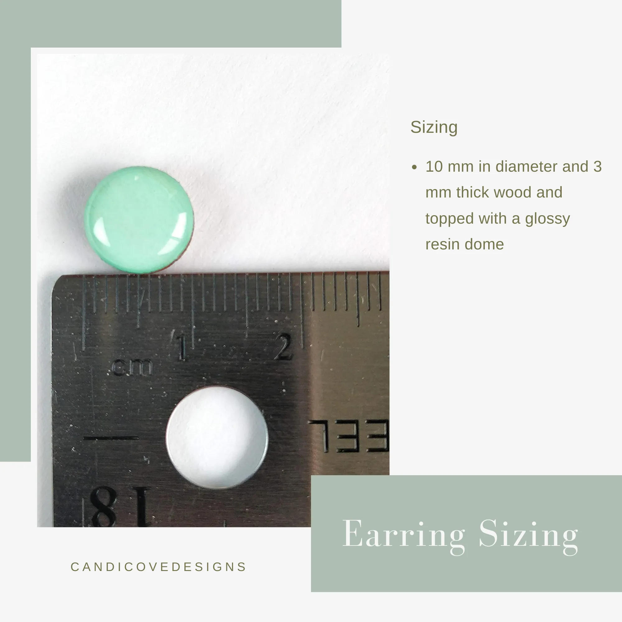 White Stud Earrings by Candi Cove Designs