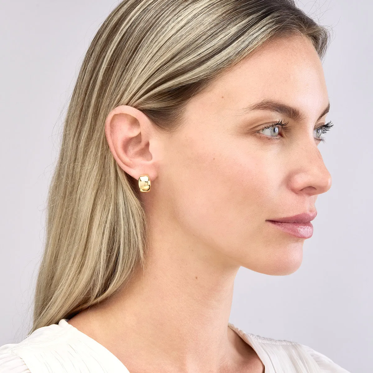 Wide Dome Hoop Earrings