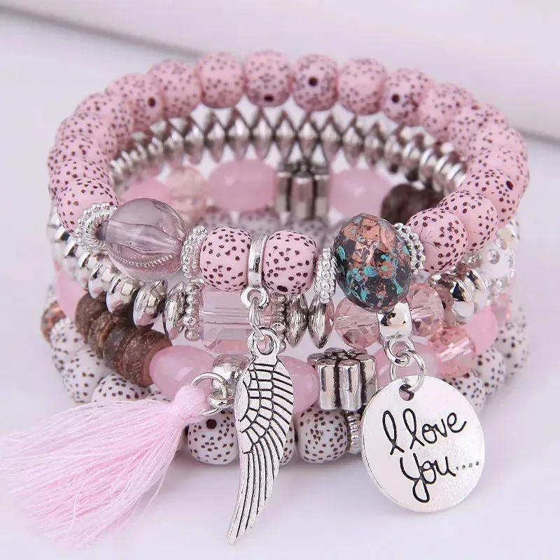 Wings of Love Bracelet Stack