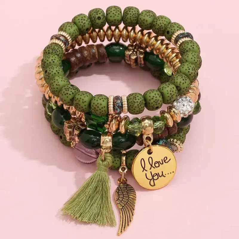 Wings of Love Bracelet Stack