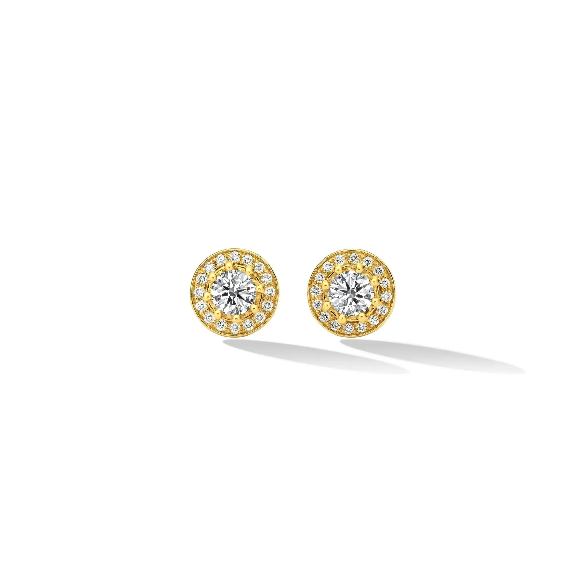 Yellow Gold Water Duet Earrings with White Diamonds