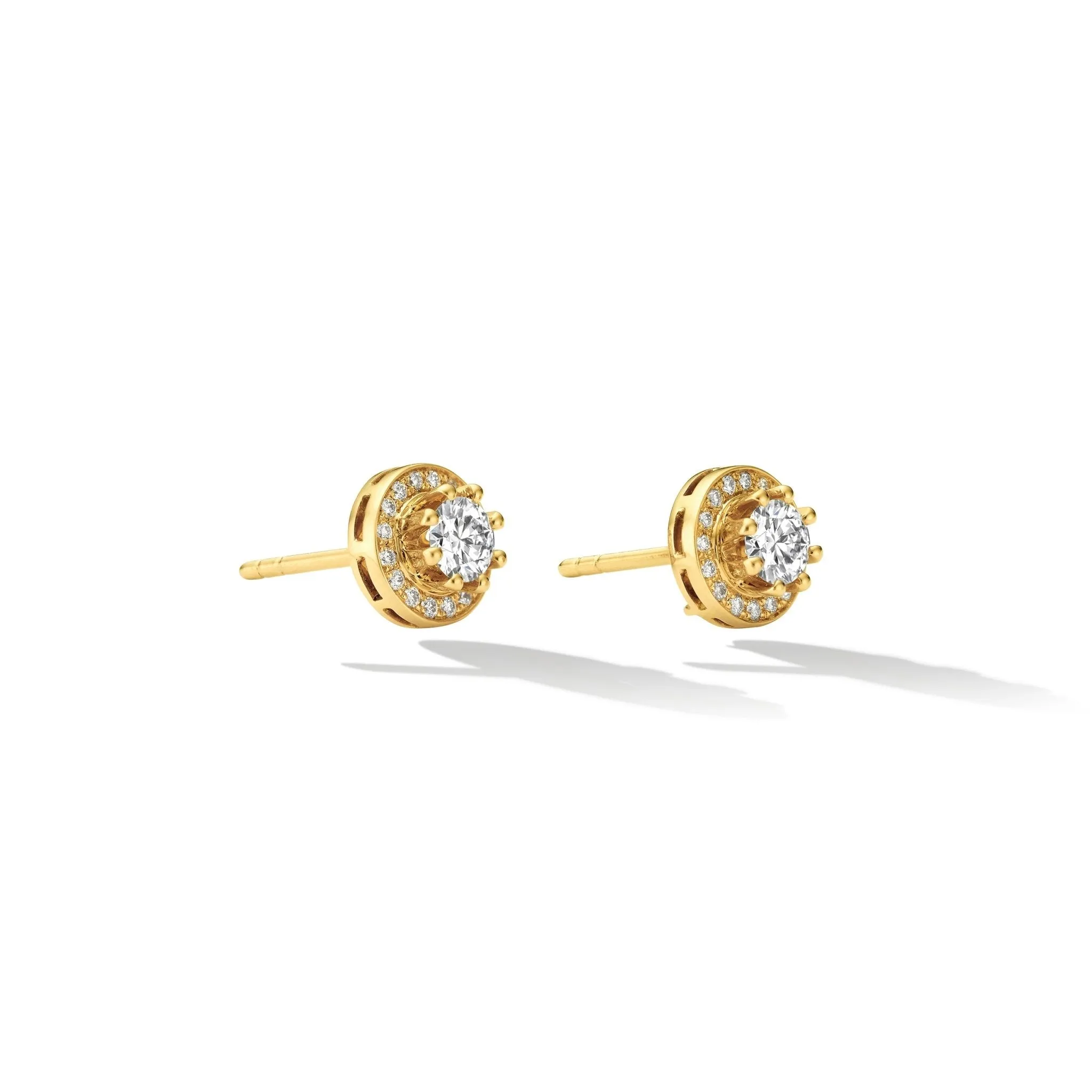 Yellow Gold Water Duet Earrings with White Diamonds